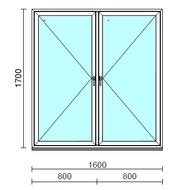 TO Ny-Ny ablak.  160x170 cm (Rendelhető méretek: szélesség 155-164 cm, magasság 165-174 cm.) Deluxe A85 profilból