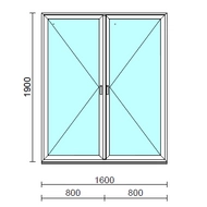 TO Ny-Ny ablak.  160x190 cm (Rendelhető méretek: szélesség 155-164 cm, magasság 185-190 cm.) Deluxe A85 profilból