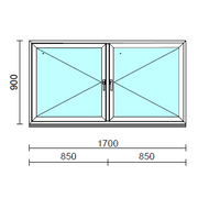 TO Ny-Ny ablak.  170x 90 cm (Rendelhető méretek: szélesség 165-174 cm, magasság 85-94 cm.) Deluxe A85 profilból