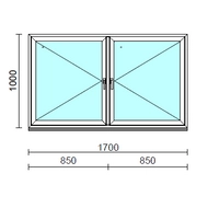 TO Ny-Ny ablak.  170x100 cm (Rendelhető méretek: szélesség 165-174 cm, magasság 95-104 cm.)  New Balance 85 profilból