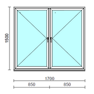 TO Ny-Ny ablak.  170x150 cm (Rendelhető méretek: szélesség 165-174 cm, magasság 145-154 cm.) Deluxe A85 profilból