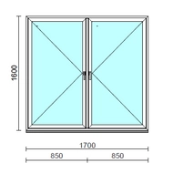 TO Ny-Ny ablak.  170x160 cm (Rendelhető méretek: szélesség 165-174 cm, magasság 155-164 cm.) Deluxe A85 profilból