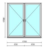TO Ny-Ny ablak.  170x170 cm (Rendelhető méretek: szélesség 165-174 cm, magasság 165-174 cm.)  New Balance 85 profilból