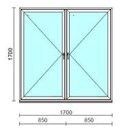 TO Ny-Ny ablak.  170x170 cm (Rendelhető méretek: szélesség 165-174 cm, magasság 165-174 cm.) Deluxe A85 profilból