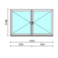 TO Ny-Ny ablak.  180x110 cm (Rendelhető méretek: szélesség 175-180 cm, magasság 105-114 cm.) Deluxe A85 profilból