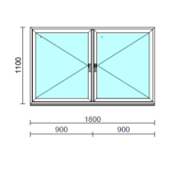 TO Ny-Ny ablak.  180x110 cm (Rendelhető méretek: szélesség 175-180 cm, magasság 105-114 cm.)  New Balance 85 profilból