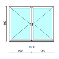 TO Ny-Ny ablak.  180x140 cm (Rendelhető méretek: szélesség 175-180 cm, magasság 135-144 cm.) Deluxe A85 profilból