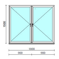 TO Ny-Ny ablak.  180x150 cm (Rendelhető méretek: szélesség 175-180 cm, magasság 145-154 cm.) Deluxe A85 profilból
