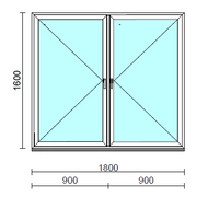 TO Ny-Ny ablak.  180x160 cm (Rendelhető méretek: szélesség 175-180 cm, magasság 155-164 cm.) Deluxe A85 profilból
