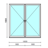 TO Ny-Ny ablak.  180x190 cm (Rendelhető méretek: szélesség 175-180 cm, magasság 185-190 cm.) Deluxe A85 profilból