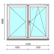 VSZ Ny-Bny ablak.  120x100 cm (Rendelhető méretek: szélesség 120-124 cm, magasság 95-104 cm.)   Green 76 profilból