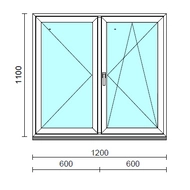 VSZ Ny-Bny ablak.  120x110 cm (Rendelhető méretek: szélesség 120-124 cm, magasság 105-114 cm.)   Green 76 profilból