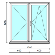 VSZ Ny-Bny ablak.  120x120 cm (Rendelhető méretek: szélesség 120-124 cm, magasság 115-124 cm.)   Green 76 profilból