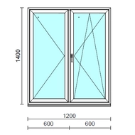 VSZ Ny-Bny ablak.  120x140 cm (Rendelhető méretek: szélesség 120-124 cm, magasság 135-144 cm.) Deluxe A85 profilból