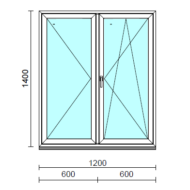 VSZ Ny-Bny ablak.  120x140 cm (Rendelhető méretek: szélesség 120-124 cm, magasság 135-144 cm.)   Green 76 profilból