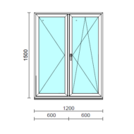 VSZ Ny-Bny ablak.  120x150 cm (Rendelhető méretek: szélesség 120-124 cm, magasság 145-154 cm.)   Green 76 profilból