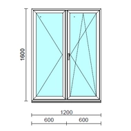 VSZ Ny-Bny ablak.  120x160 cm (Rendelhető méretek: szélesség 120-124 cm, magasság 155-164 cm.)   Green 76 profilból
