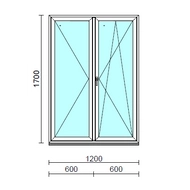 VSZ Ny-Bny ablak.  120x170 cm (Rendelhető méretek: szélesség 120-124 cm, magasság 165-174 cm.)   Green 76 profilból