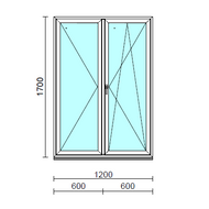 VSZ Ny-Bny ablak.  120x170 cm (Rendelhető méretek: szélesség 120-124 cm, magasság 165-174 cm.) Deluxe A85 profilból
