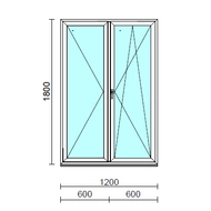VSZ Ny-Bny ablak.  120x180 cm (Rendelhető méretek: szélesség 120-124 cm, magasság 175-184 cm.)  New Balance 85 profilból