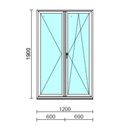 VSZ Ny-Bny ablak.  120x190 cm (Rendelhető méretek: szélesség 120-124 cm, magasság 185-190 cm.)  New Balance 85 profilból