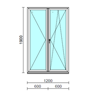 VSZ Ny-Bny ablak.  120x190 cm (Rendelhető méretek: szélesség 120-124 cm, magasság 185-190 cm.) Deluxe A85 profilból