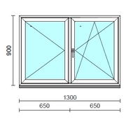 VSZ Ny-Bny ablak.  130x 90 cm (Rendelhető méretek: szélesség 125-134 cm, magasság 90-94 cm.)   Green 76 profilból