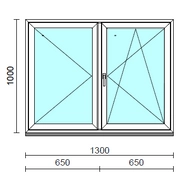 VSZ Ny-Bny ablak.  130x100 cm (Rendelhető méretek: szélesség 125-134 cm, magasság 95-104 cm.) Deluxe A85 profilból