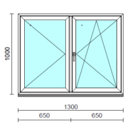 VSZ Ny-Bny ablak.  130x100 cm (Rendelhető méretek: szélesség 125-134 cm, magasság 95-104 cm.)  New Balance 85 profilból