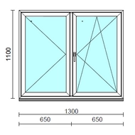 VSZ Ny-Bny ablak.  130x110 cm (Rendelhető méretek: szélesség 125-134 cm, magasság 105-114 cm.)   Green 76 profilból