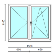 VSZ Ny-Bny ablak.  130x110 cm (Rendelhető méretek: szélesség 125-134 cm, magasság 105-114 cm.)   Green 76 profilból