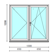 VSZ Ny-Bny ablak.  130x120 cm (Rendelhető méretek: szélesség 125-134 cm, magasság 115-124 cm.)   Green 76 profilból