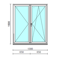 VSZ Ny-Bny ablak.  130x150 cm (Rendelhető méretek: szélesség 125-134 cm, magasság 145-154 cm.) Deluxe A85 profilból