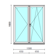 VSZ Ny-Bny ablak.  130x160 cm (Rendelhető méretek: szélesség 125-134 cm, magasság 155-164 cm.) Deluxe A85 profilból