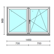 VSZ Ny-Bny ablak.  140x 90 cm (Rendelhető méretek: szélesség 135-144 cm, magasság 90-94 cm.) Deluxe A85 profilból