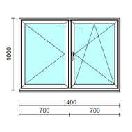 VSZ Ny-Bny ablak.  140x100 cm (Rendelhető méretek: szélesség 135-144 cm, magasság 95-104 cm.)   Green 76 profilból