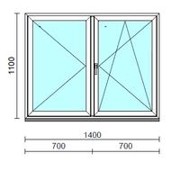 VSZ Ny-Bny ablak.  140x110 cm (Rendelhető méretek: szélesség 135-144 cm, magasság 105-114 cm.) Deluxe A85 profilból