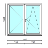 VSZ Ny-Bny ablak.  140x130 cm (Rendelhető méretek: szélesség 135-144 cm, magasság 125-134 cm.)   Green 76 profilból