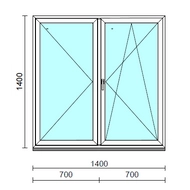 VSZ Ny-Bny ablak.  140x140 cm (Rendelhető méretek: szélesség 135-144 cm, magasság 135-144 cm.)  New Balance 85 profilból
