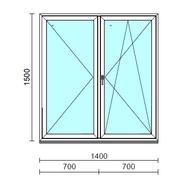 VSZ Ny-Bny ablak.  140x150 cm (Rendelhető méretek: szélesség 135-144 cm, magasság 145-154 cm.)   Green 76 profilból
