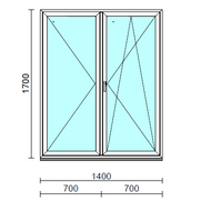 VSZ Ny-Bny ablak.  140x170 cm (Rendelhető méretek: szélesség 135-144 cm, magasság 165-174 cm.) Deluxe A85 profilból