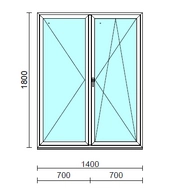 VSZ Ny-Bny ablak.  140x180 cm (Rendelhető méretek: szélesség 135-144 cm, magasság 175-184 cm.)   Green 76 profilból