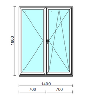 VSZ Ny-Bny ablak.  140x180 cm (Rendelhető méretek: szélesség 135-144 cm, magasság 175-184 cm.) Deluxe A85 profilból