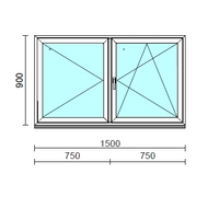 VSZ Ny-Bny ablak.  150x 90 cm (Rendelhető méretek: szélesség 145-154 cm, magasság 90-94 cm.) Deluxe A85 profilból
