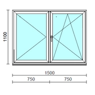 VSZ Ny-Bny ablak.  150x110 cm (Rendelhető méretek: szélesség 145-154 cm, magasság 105-114 cm.)  New Balance 85 profilból