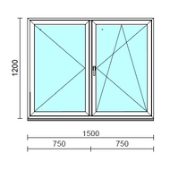 VSZ Ny-Bny ablak.  150x120 cm (Rendelhető méretek: szélesség 145-154 cm, magasság 115-124 cm.) Deluxe A85 profilból