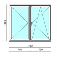 VSZ Ny-Bny ablak.  150x130 cm (Rendelhető méretek: szélesség 145-154 cm, magasság 125-134 cm.)  New Balance 85 profilból