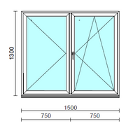 VSZ Ny-Bny ablak.  150x130 cm (Rendelhető méretek: szélesség 145-154 cm, magasság 125-134 cm.) Deluxe A85 profilból