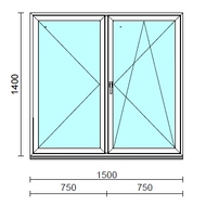 VSZ Ny-Bny ablak.  150x140 cm (Rendelhető méretek: szélesség 145-154 cm, magasság 135-144 cm.) Deluxe A85 profilból
