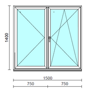 VSZ Ny-Bny ablak.  150x140 cm (Rendelhető méretek: szélesség 145-154 cm, magasság 135-144 cm.) Deluxe A85 profilból